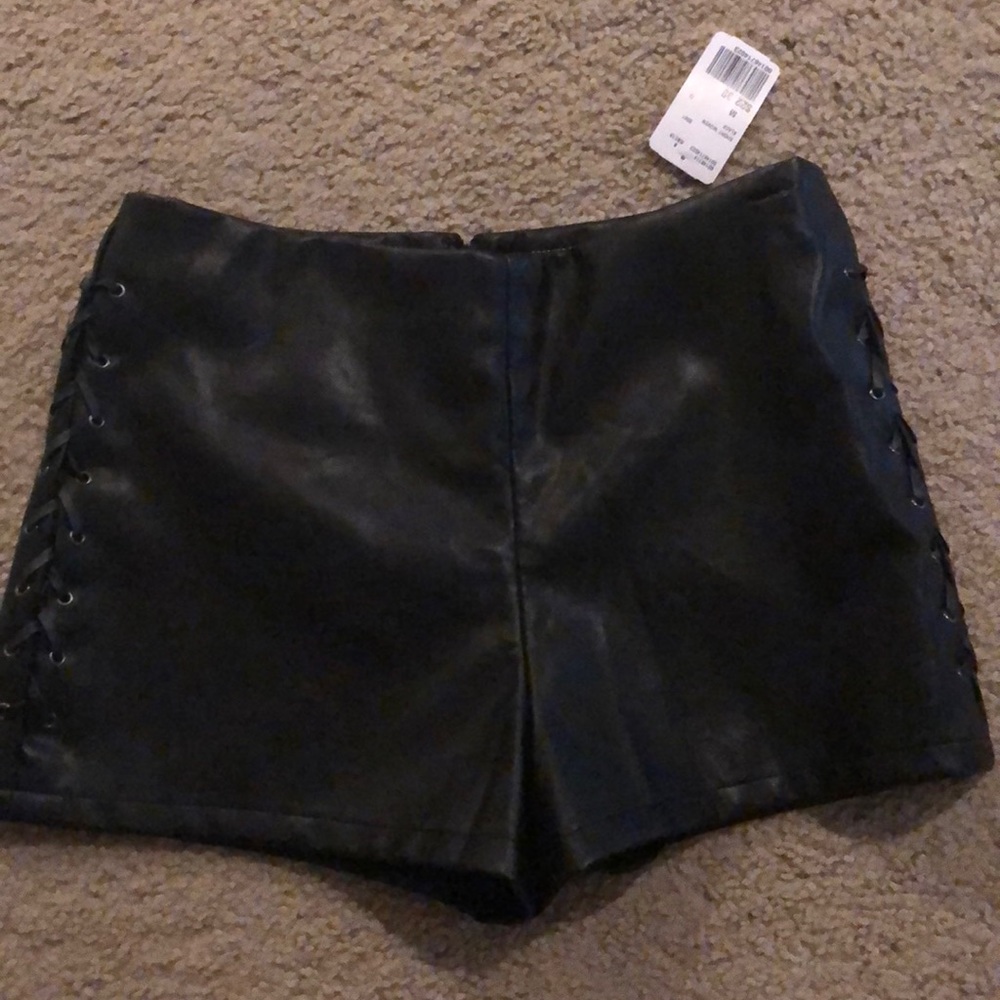 Leather shorts